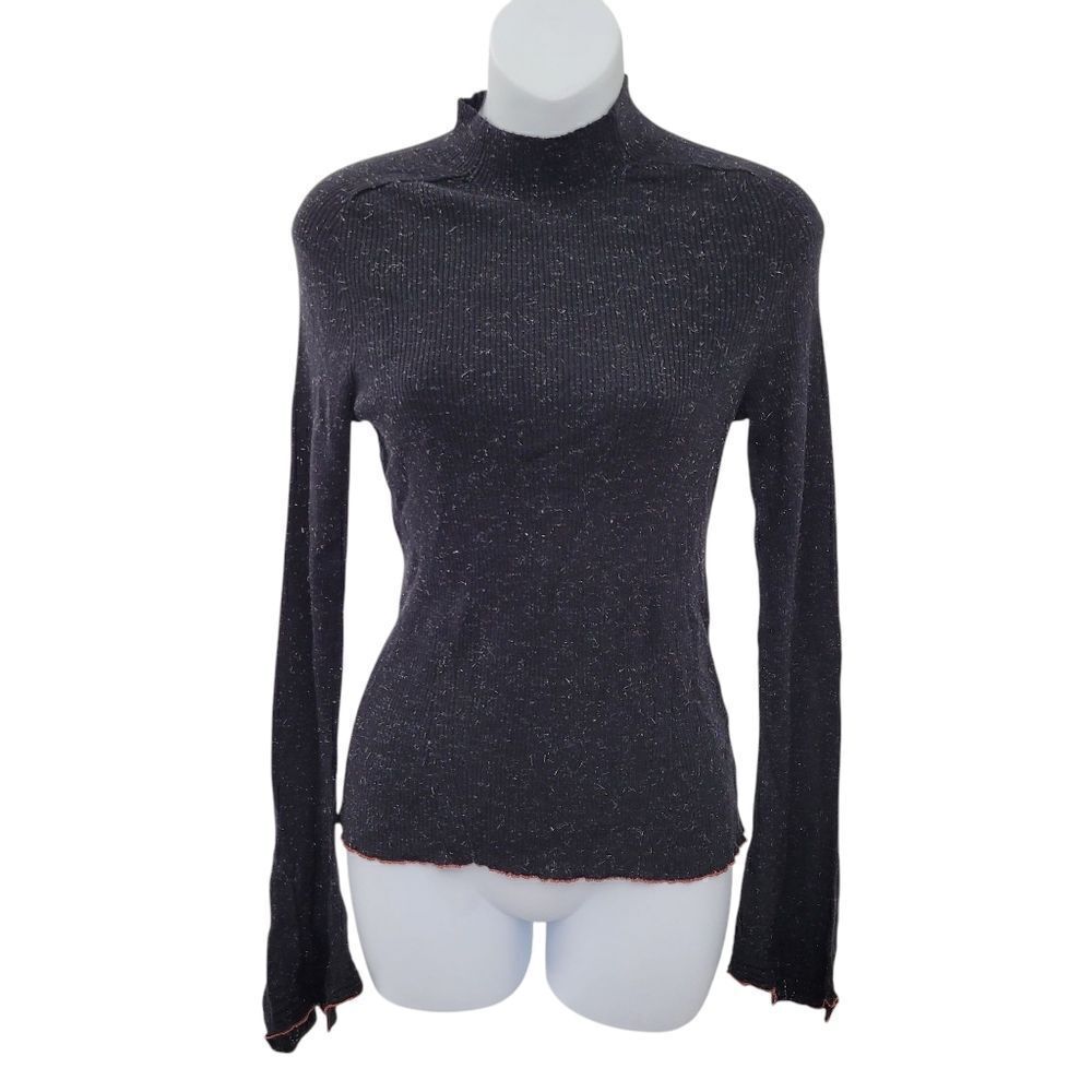 2/$20 Y2K Black & Orange Top Blouse Size: Small